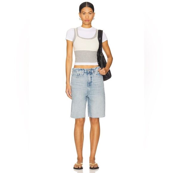Good American Good 90’s Bermuda shorts size 28 NWT - Picture 1 of 6
